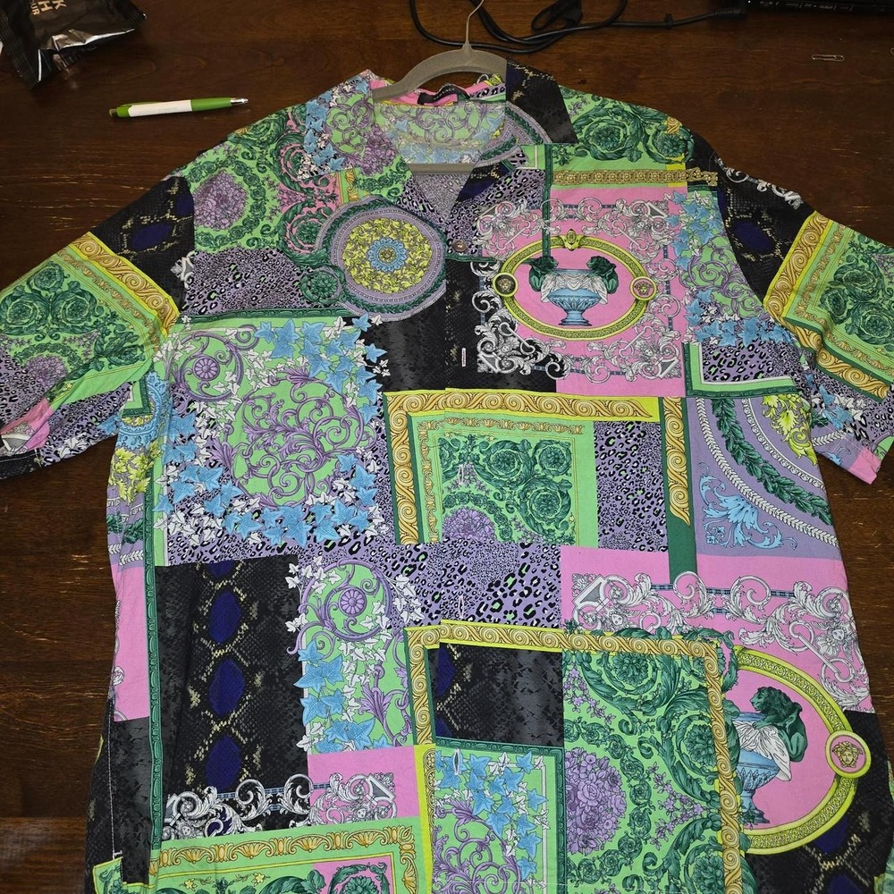 Versace Baroque/patchwork-print button-up shirt